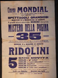 Mistero della pagina 35/ Ridolini e gli indiani/ Ridolini e i contrabbandieri/ Ridolini chauffeur/ Ridolini innamorato/ Ridolini in rotta con i creditori/ Ignoto