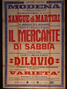 Sangue di martiri (Il miracolo di S. Messenza)/ Il mercante di sabbia/ Diluvio