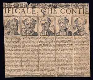 Cronologia pontificale, che contiene le vere effigie, i nomi, cognomi, e patria di tutti i pontefici con le loro vite, qvanto regnarono, e dove morirono.