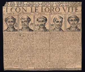 Cronologia pontificale, che contiene le vere effigie, i nomi, cognomi, e patria di tutti i pontefici con le loro vite, qvanto regnarono, e dove morirono.