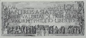 Epigrafe mortuaria del monumento di Asiatico nel Museo di Brescia