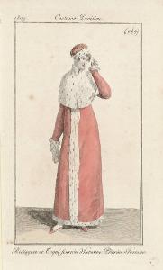 Costume Parisien. Redingote et Toque fourrées d'hermine. Pélerine d'hermine