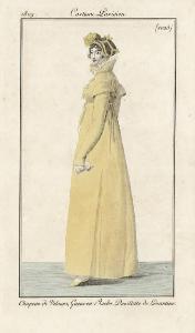 Costume Parisien. Chapeau de Velours, garni en luche Douillette de Lébvantine
