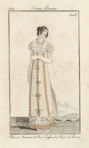 Costume Parisien. Robe et Manteau de Cour. Coeffure du Règne de Louis 14