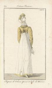 Costume Parisien. Chapeau de Velours. spencere et Robe de Mérinos