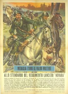 Medaglia d'oro al valore militare allo stendardo Lancieri " Novara"