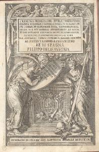 Frontespizio di "Cremona Fedelissima" con l'Allegoria in onore di Filippo IV