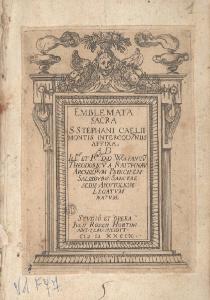 Frontespizio degli "Emblemata Sacra S. Stephani..."