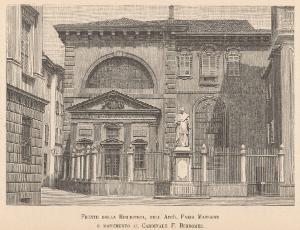 Milano. Biblioteca Ambrosiana (Facciata) e Monumento a Federico Borromeo