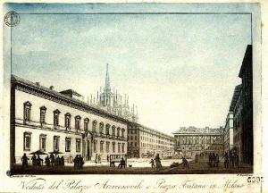 Milano. Palazzo Arcivescovile e Piazza Fontana