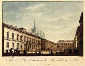 Milano. Palazzo Arcivescovile e Piazza Fontana