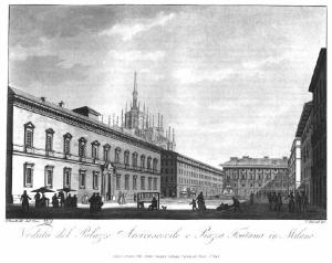 Milano. Palazzo Arcivescovile e Piazza Fontana