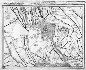 Mantova e dintorni. Pianta topografica e parzialmente prospettica