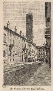 Mantova. Via Cavour e Torre della Gabbia