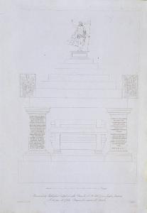 Monumento di Baldassare Castiglioni nella Chiesa di S.a M.a delle Grazie presso Mantova. / Il disegno é di Giulio Romano, le iscrizioni del Bembo.