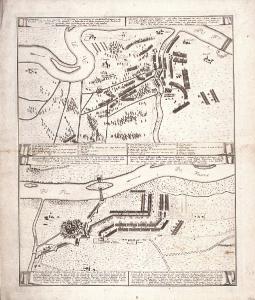 DISEGNO del non men improviso che felice PASSAGGIO, che fecero i soldati imperiali / di là della Secchia, nella Lombardia [...] - Accuratissimo Disegno della sanguinosa battaglia, seguita li 19. Ottobre dell'anno 1734. / appresso Guastalla [...]