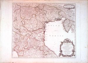 PARTIE ORIENTALE DE / LA LOMBARDIE / qui comprend / LA RÉPUBLIQUE DE VENISE, / LE MANTOUAN, LE CREMONESE, L'EVÊCHÉ DE TRENTE, / et les Confins / DU DUCHÉ DE TOSCANE, / et DE L'ETAT DE L'EGLISE. / [...]