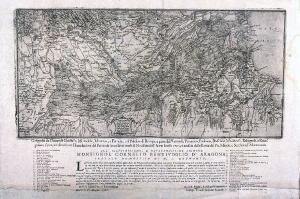 Geografia de Ducati di Guastalla, Mirandola, Mantua, e Ferrara, col Polesine di Rouigo, e parte del Veronese, Vicentino, Padoano, Bresciano, Modonese, Bolognese, e Raue: / gnano; fatto per dimostrare l'inondazione del Ferrarese [...]