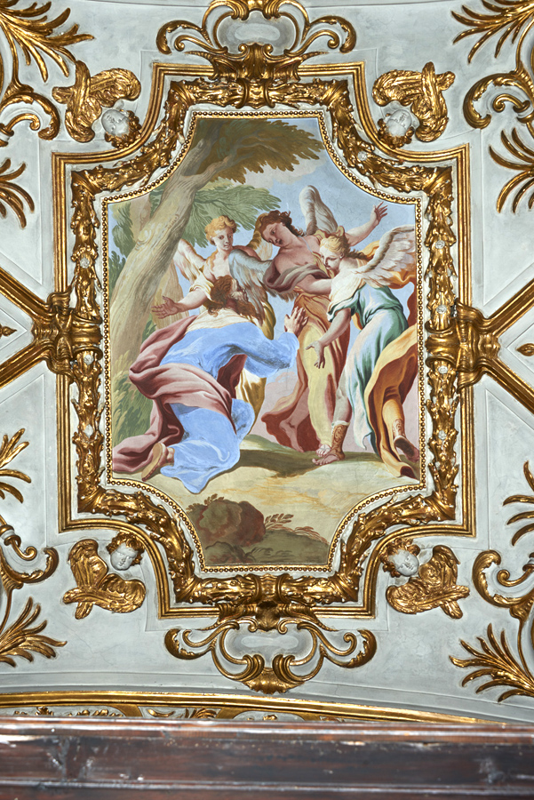 Novate Mezzola, chiesa della Santissima Trinità, Pietro Bianchi detto il Bustino, Abramo e i tre angeli, 1698