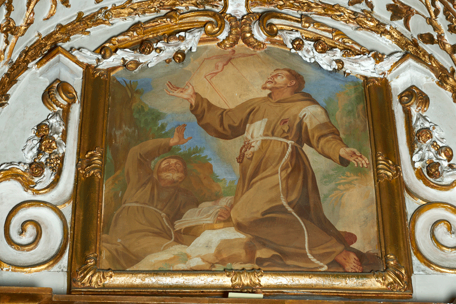 Novate Mezzola, chiesa della Santissima Trinità, Giulio Quaglio, San Francesco riceve le stigmate