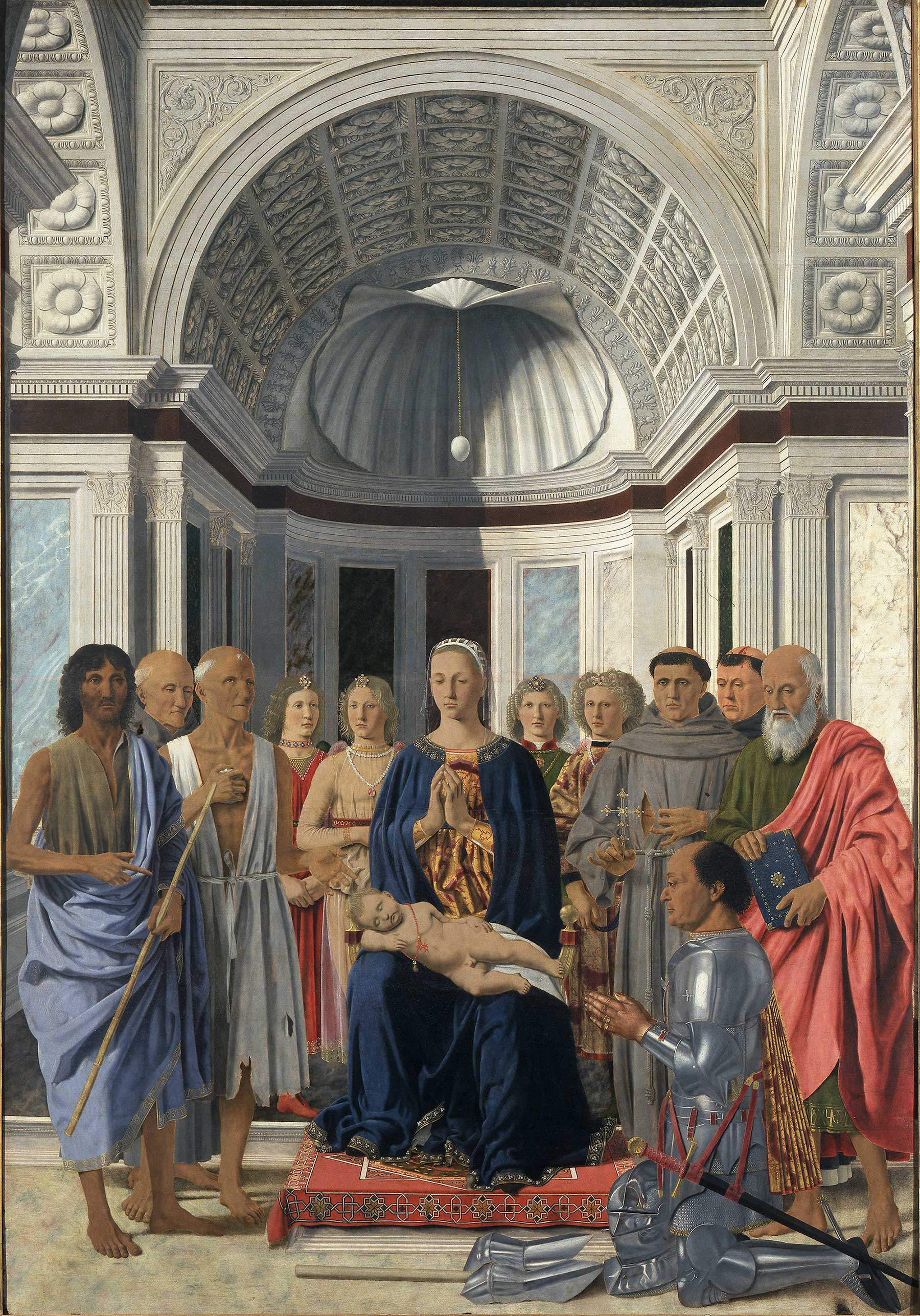 Madonna col Bambino e santi, angeli e Federico da Montefeltro (Pala di San Bernardino) AUTORE Piero della Francesca