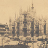 Cartolina postale di Milano – Piazza del Duomo. Pubblicità del Tamarindo Erba esposta sui tram. Anni Dieci-Venti, Raccolta Giacomo Pighini, Milano